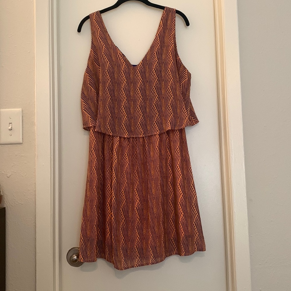 Orange and blue Charming Charlie layered sundress